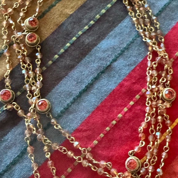 Vintage VSA Magdalena burnt orange stones & gold setting - Picture 12 of 14